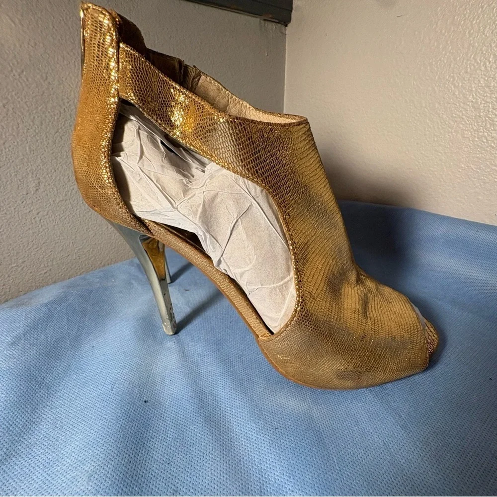 Michael Kors Metallic Gold Peep-Toe Heels
